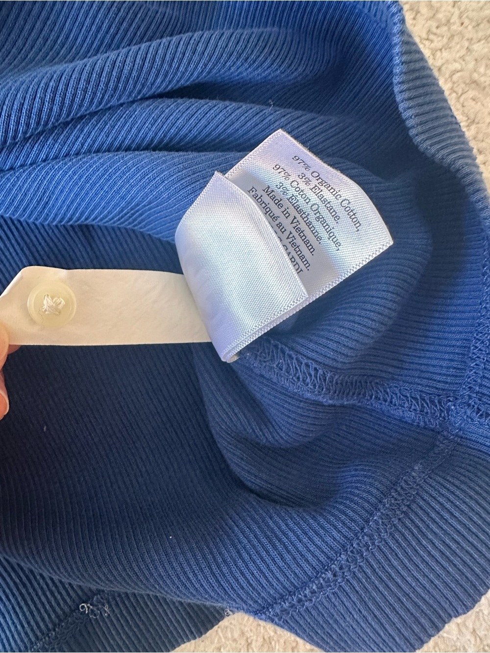 Everlane Classic Royal Blue Button-Up Ribbed Cardigan - Picture 5 of 8